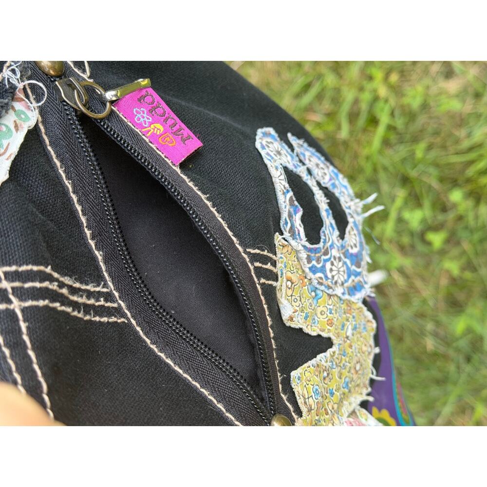 Mudd LOVE Patchwork Canvas Hobo Bag Boho Y2K Adjustable Strap - Picture 10 of 10
